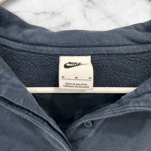 Nike Y2K Phoenix Fleece Retro crop quarter zip polo top in navy M - Picture 5 of 5